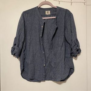 BSBEE blue striped button up shirt